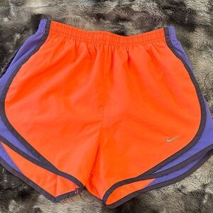 Nike Orange and Purple Athletic Shorts